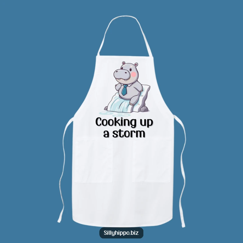 Funny Hippo Paper Slide Apron - Hilarious Kitchen & Office Wear