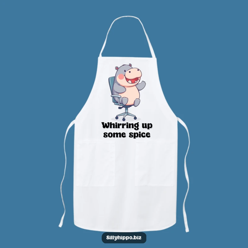 Funny Spinning Hippo Apron - Hilarious Kitchen & Office Fun