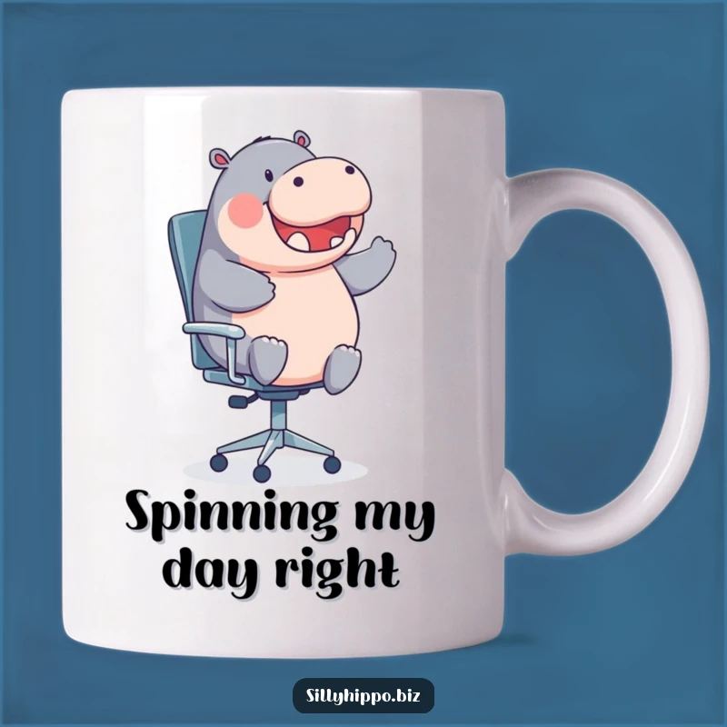 Funny Spinning Hippo Mug - Hilarious Office Chair Fun Gift