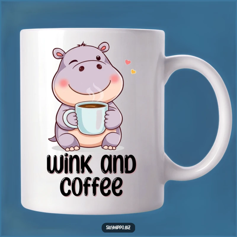 Funny Winking Hippo Coffee Mug: Hilarious Gift for Coffee Lovers
