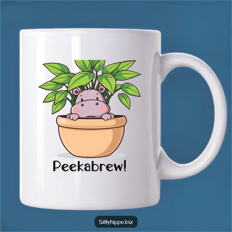 Funny Hippo Plant Mug: Playful Peek Design, Perfect Surprise Funny Gift