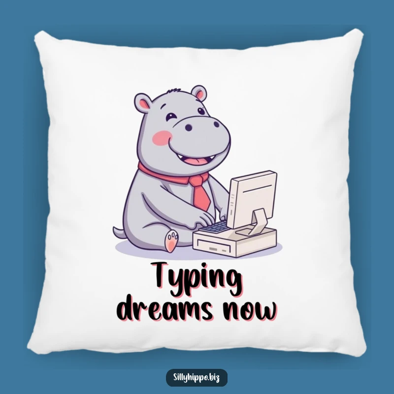 Funny Kawaii Hippo Pillow: Cozy Typing for Adorable Comfort