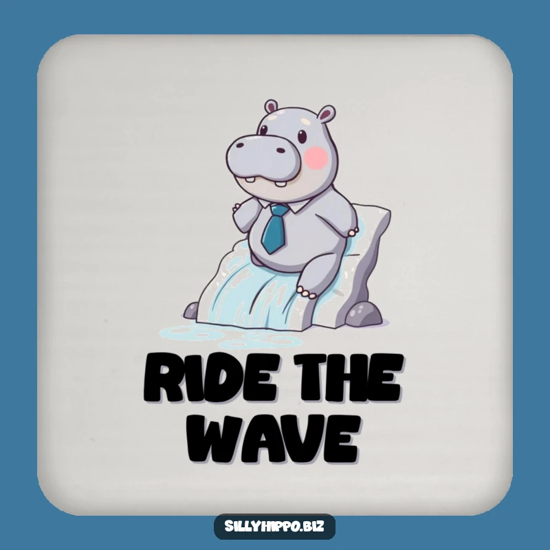 Funny Hippo Paper Slide Coaster - Protect Surfaces with Humor