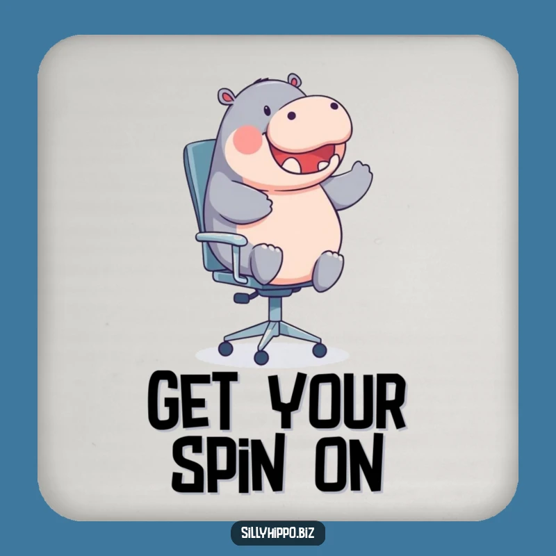 Funny Spinning Hippo Coaster - Protect Surfaces with Humor