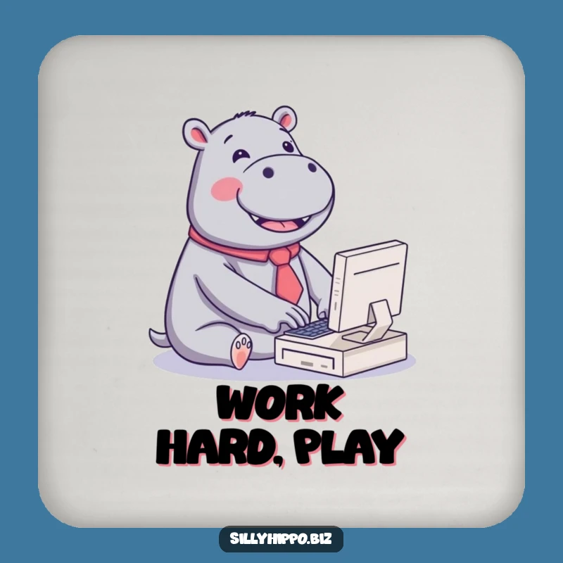 Funny Kawaii Hippo Coaster: Joyful Typing for Surface Protection