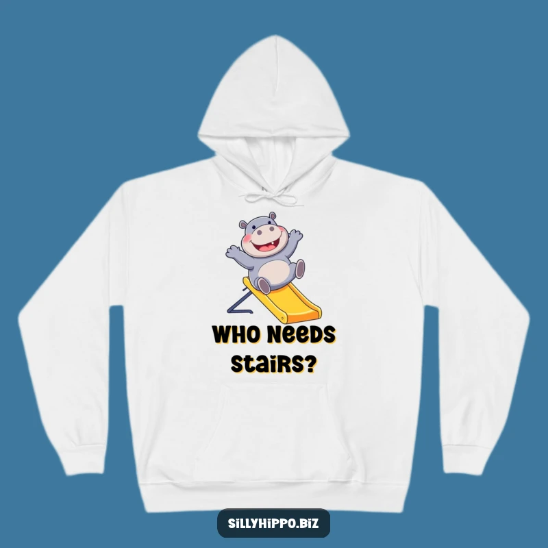 Funny Hippo Office Slide Hoodie: Cozy and Hilarious Gift for Anyone