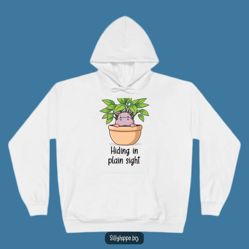 Funny Playful Hippo Hoodie: Cozy Plant Hideout, Perfect Funny Gift