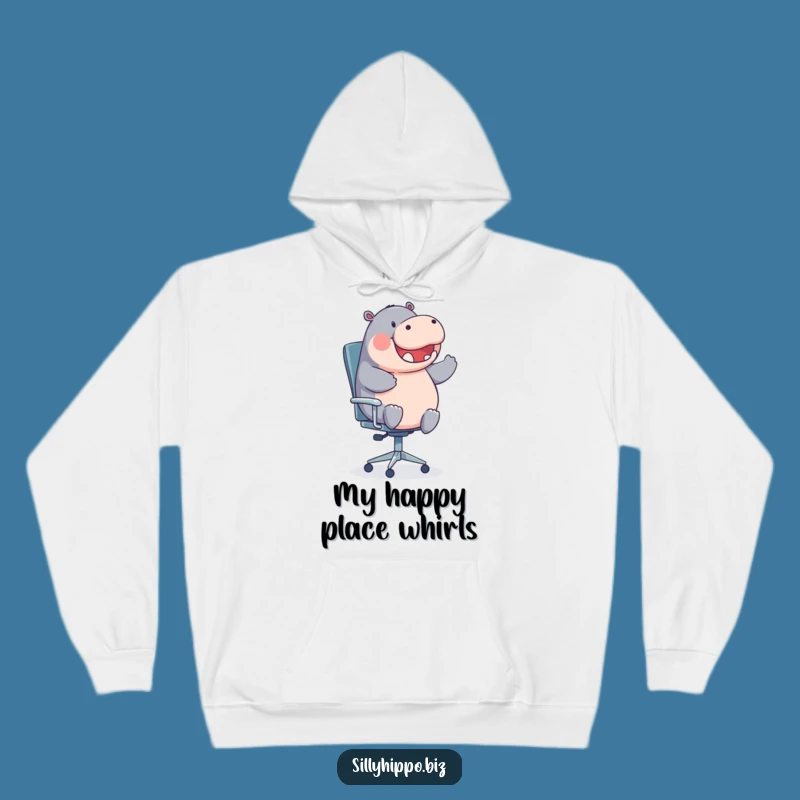 Funny Spinning Hippo Hoodie - Cozy Office Fun Wear