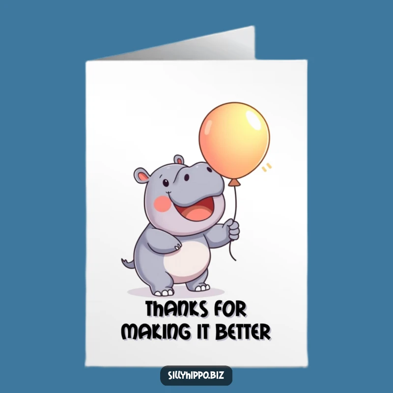 Free Printable Thank You Card: Hippo's Balloon of Appreciation!