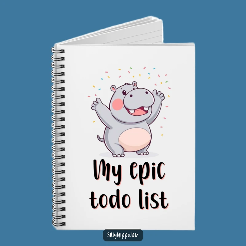 Funny Hippo Notebook: Triumphant Confetti Journal for Your Ideas
