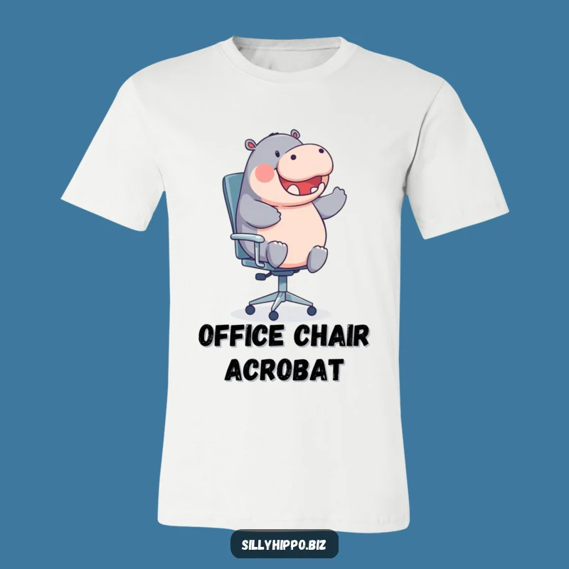 Funny Spinning Hippo T-Shirt - Hilarious Office Chair Antics