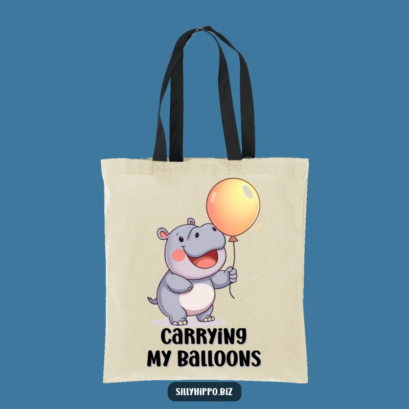 Funny Hippo Balloon Tote Bag: Carry Happy Vibes, Great Funny Gift