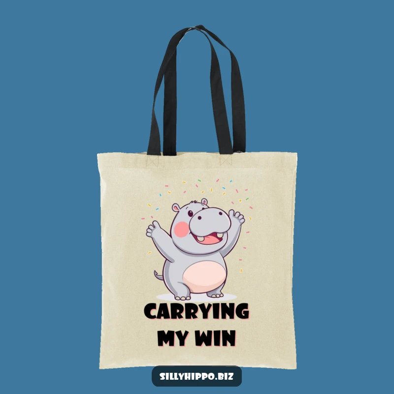Funny Hippo Tote Bag: Carry Your Confetti & Triumphs Everywhere