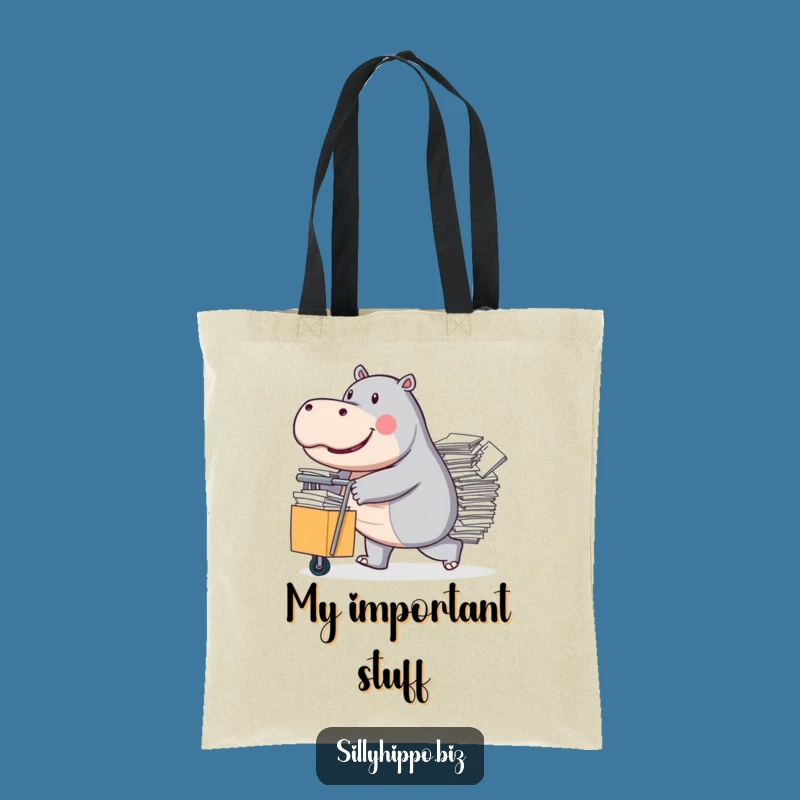 Funny Hippo Paper Cart Tote Bag: Carry Your Load, Great Funny Gift